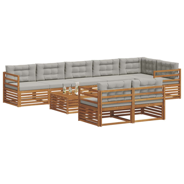 Set de canapele de exterior 9 pcs Gri natural și deschis - WALTI WALTI
