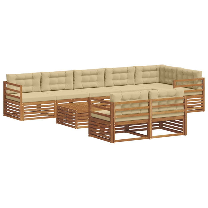 Set de canapele de exterior cu pernă 9 pcs Natural și Bej - WALTI WALTI