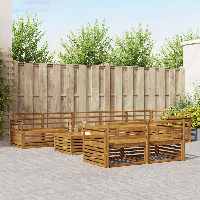 Set de canapele de exterior 9 pcs natural Lemn Solid de Acacia - WALTI WALTI