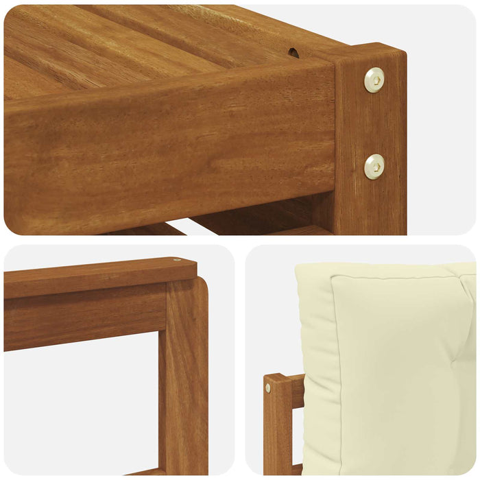 Set de canapele de exterior cu pernă 9 pcs Natural și Crem - WALTI WALTI