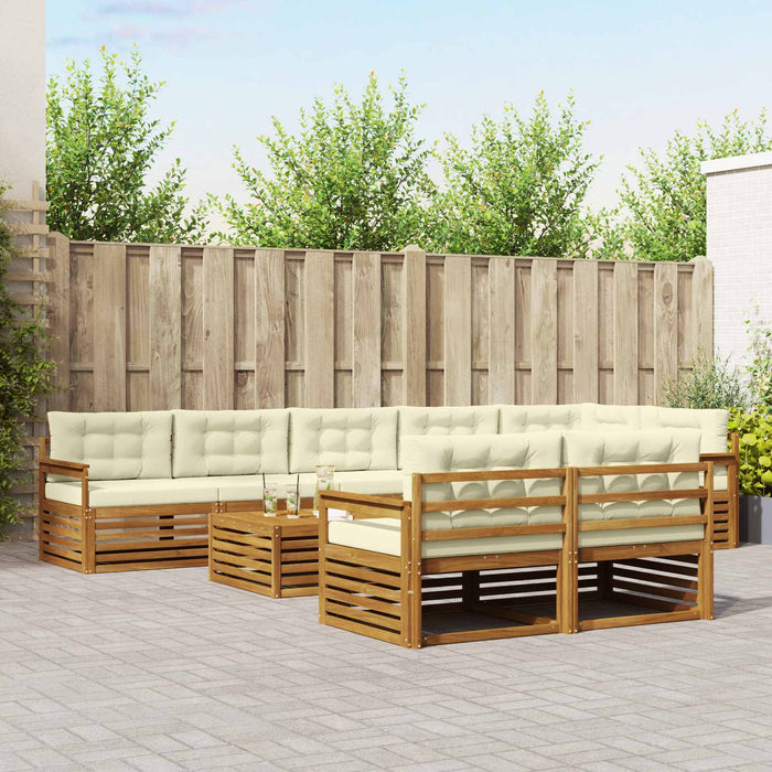 Set de canapele de exterior cu pernă 9 pcs Natural și Crem - WALTI WALTI