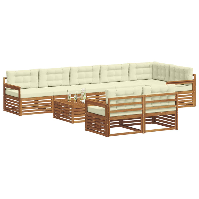 Set de canapele de exterior cu pernă 9 pcs Natural și Crem - WALTI WALTI
