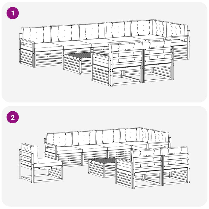 Set de canapele de exterior cu pernă 9 pcs Natural și Antracit - WALTI WALTI