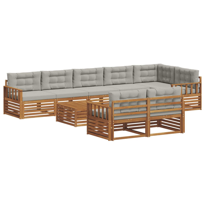 Set de canapele de exterior 9 pcs Gri natural și deschis - WALTI WALTI