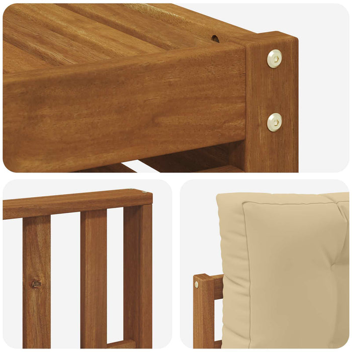 Set de canapele de exterior cu pernă 9 pcs Natural și Bej - WALTI WALTI