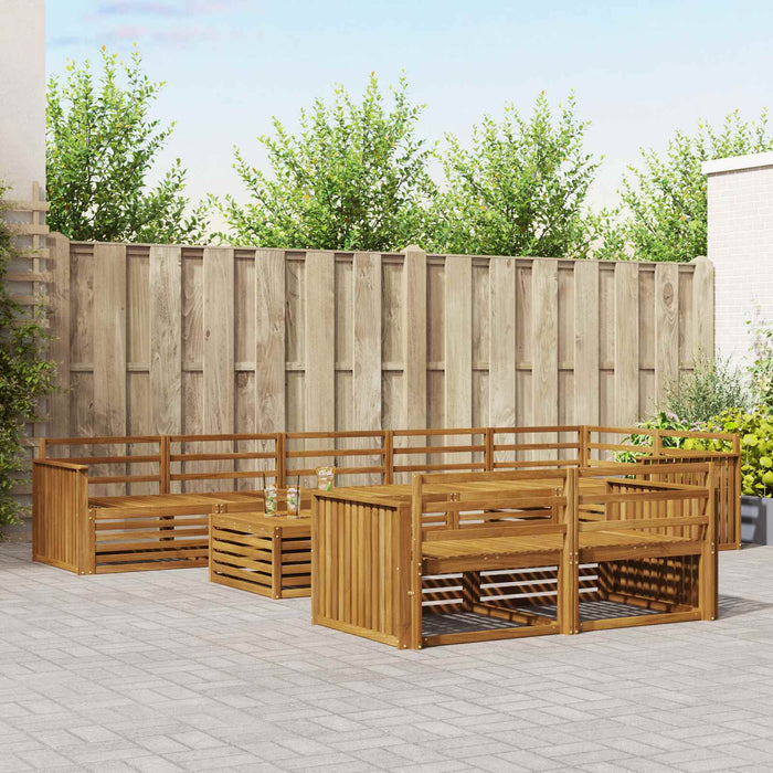 Set de canapele de exterior 9 pcs natural Lemn Solid de Acacia - WALTI WALTI