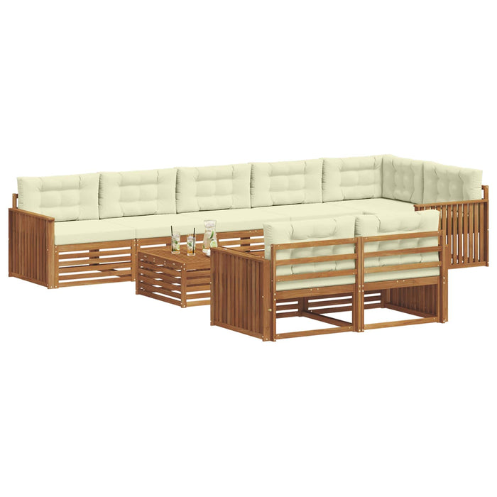 Set de canapele de exterior cu pernă 9 pcs Natural și Crem - WALTI WALTI