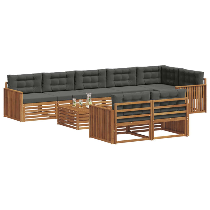 Set de canapele de exterior cu pernă 9 pcs Natural și Antracit - WALTI WALTI
