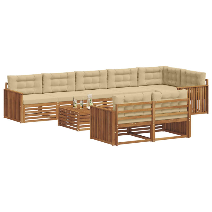 Set de canapele de exterior cu pernă 9 pcs Natural și Bej - WALTI WALTI