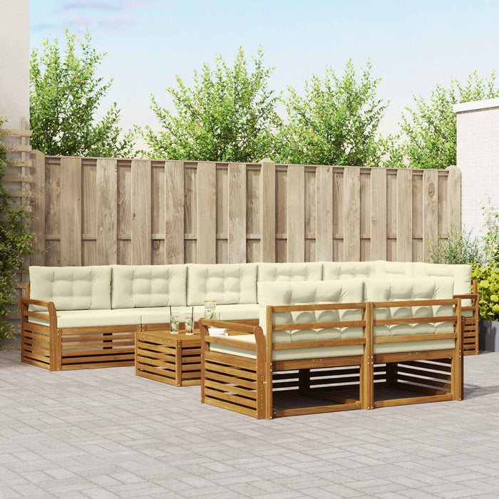 Set de canapele de exterior cu pernă 9 pcs Natural și Crem - WALTI WALTI