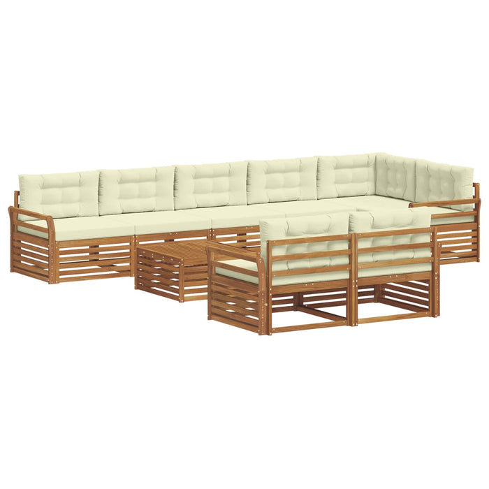 Set de canapele de exterior cu pernă 9 pcs Natural și Crem - WALTI WALTI