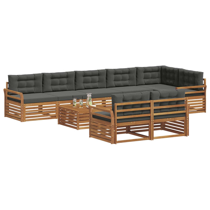 Set de canapele de exterior cu pernă 9 pcs Natural și Antracit - WALTI WALTI