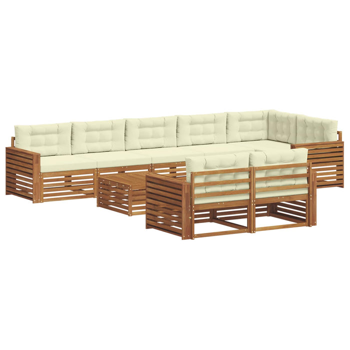 Set de canapele de exterior cu pernă 9 pcs Natural și Crem - WALTI WALTI