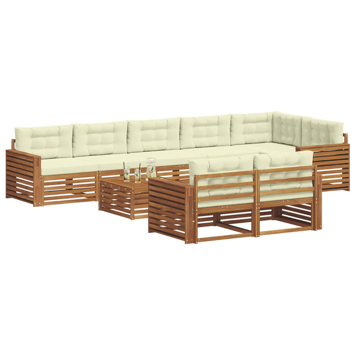 Set de canapele de exterior cu pernă 9 pcs Natural și Crem - WALTI WALTI