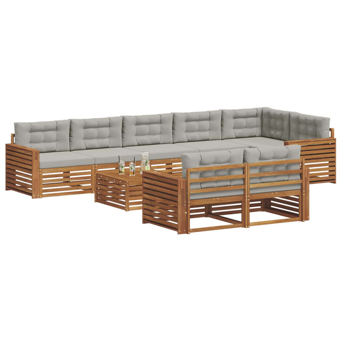 Set de canapele de exterior 9 pcs Gri natural și deschis - WALTI WALTI