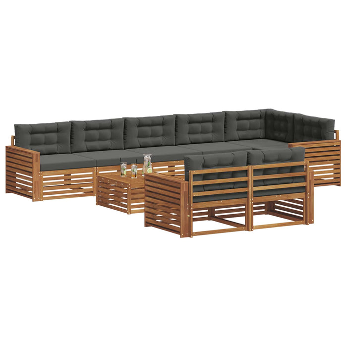 Set de canapele de exterior cu pernă 9 pcs Natural și Antracit - WALTI WALTI