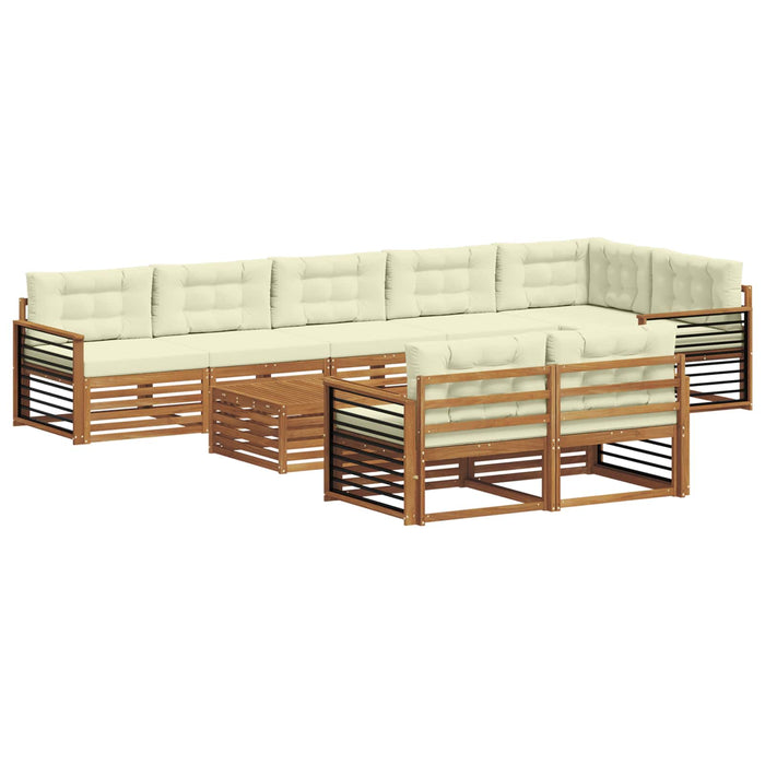 Set de canapele de exterior cu pernă 9 pcs Natural și Crem - WALTI WALTI