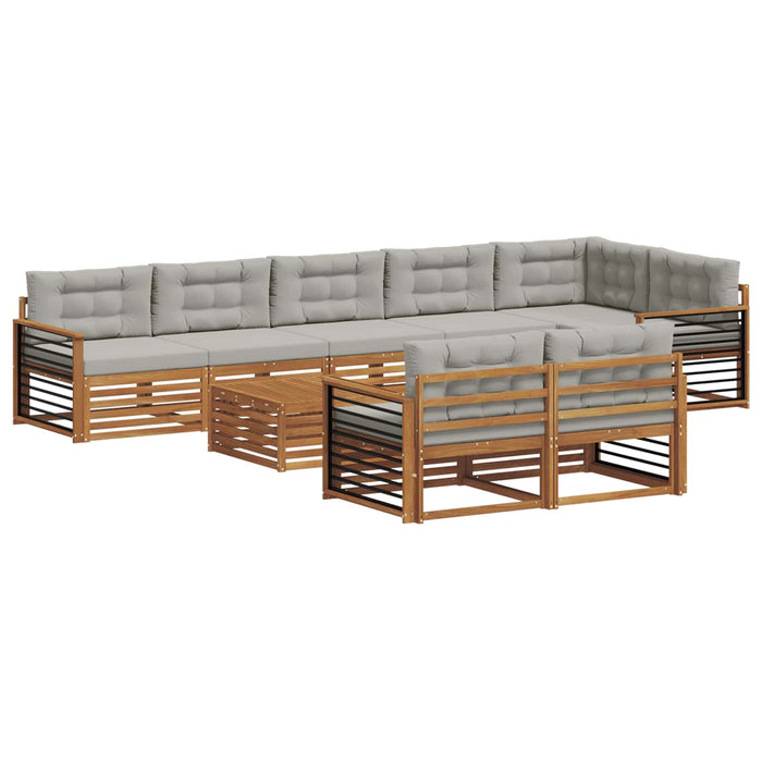 Set de canapele de exterior 9 pcs Gri natural și deschis - WALTI WALTI