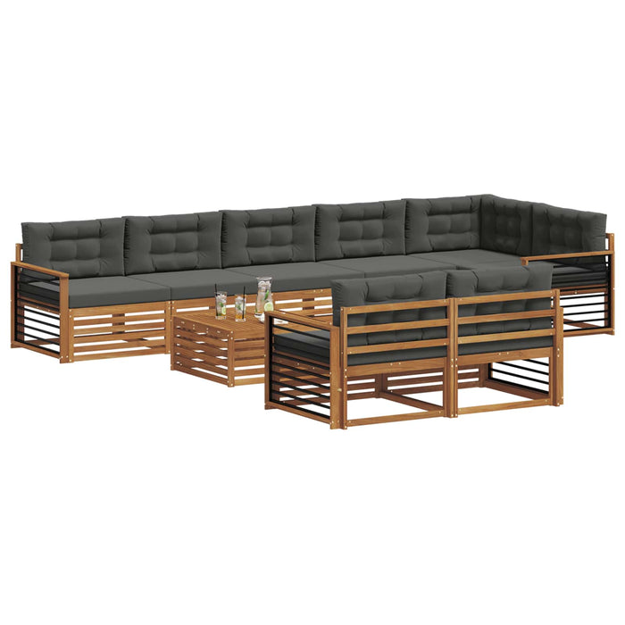 Set de canapele de exterior cu pernă 9 pcs Natural și Antracit - WALTI WALTI
