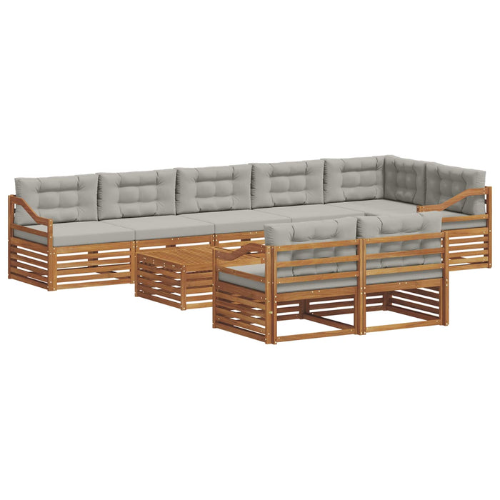 Set de canapele de exterior 9 pcs Gri natural și deschis - WALTI WALTI