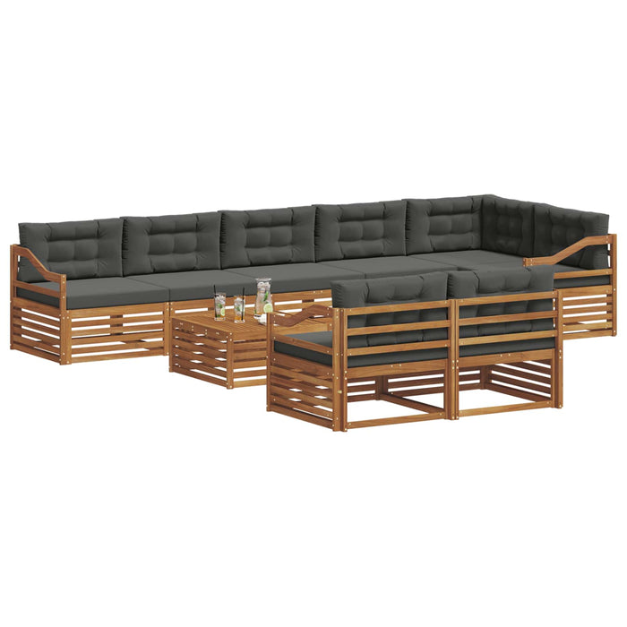 Set de canapele de exterior cu pernă 9 pcs Natural și Antracit - WALTI WALTI