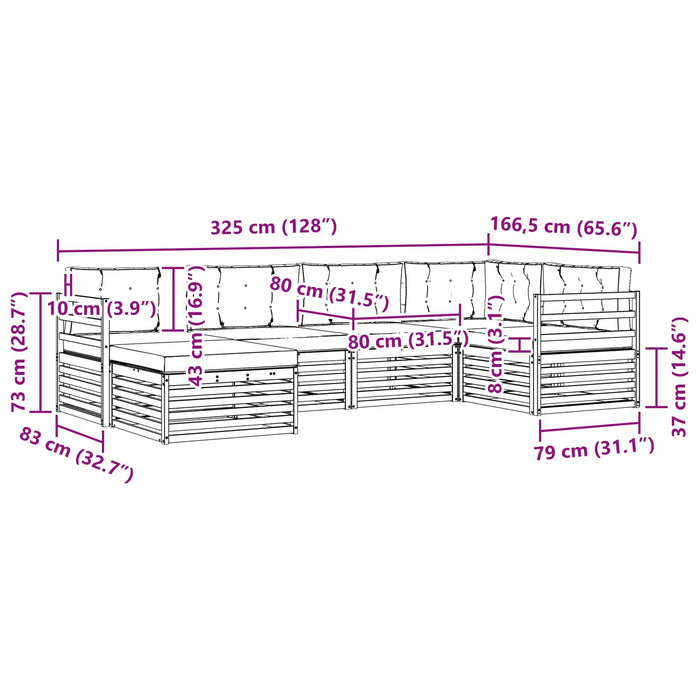 Set de canapele de exterior cu pernă 6 pcs Natural și Antracit - WALTI WALTI
