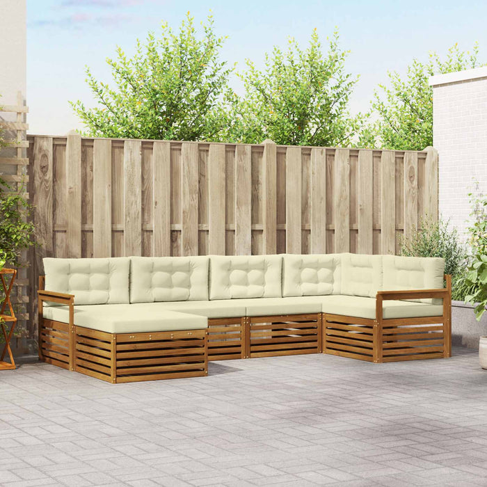 Set de canapele de exterior cu pernă 6 pcs Natural și Crem - WALTI WALTI