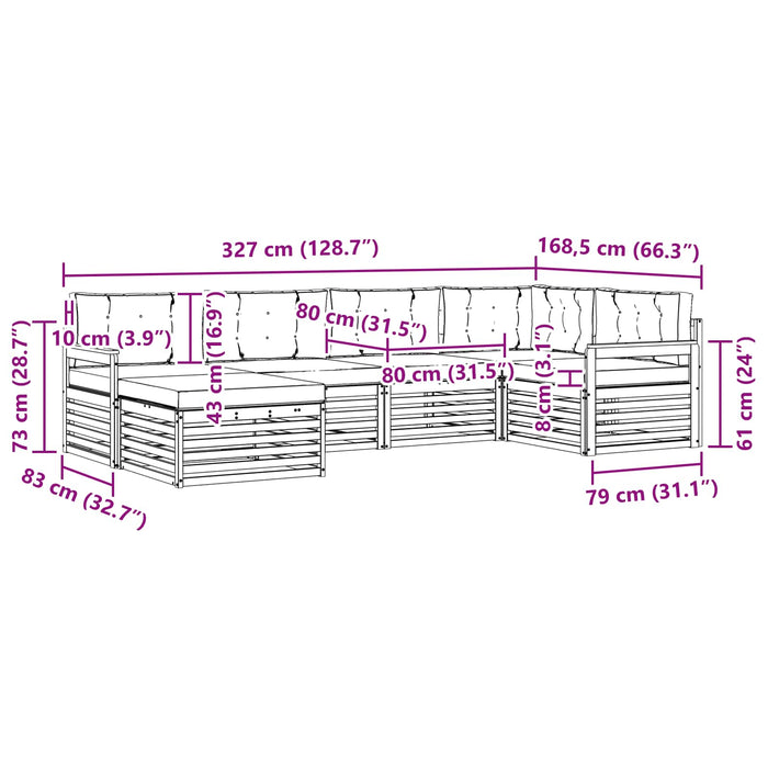 Set de canapele de exterior 6 pcs Gri natural și deschis - WALTI WALTI