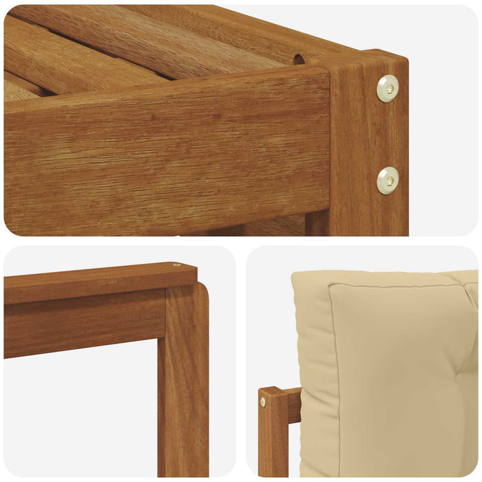 Set de canapele de exterior cu pernă 6 pcs Natural și Bej - WALTI WALTI