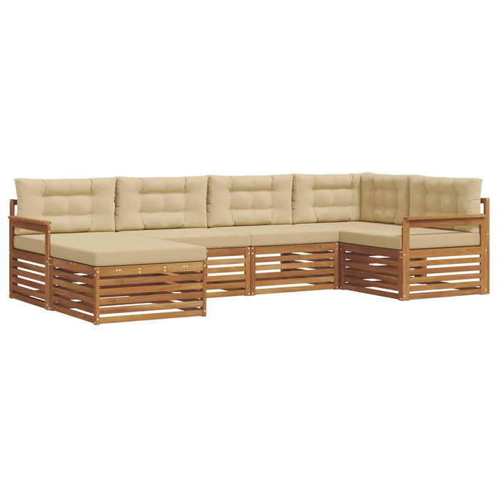 Set de canapele de exterior cu pernă 6 pcs Natural și Bej - WALTI WALTI