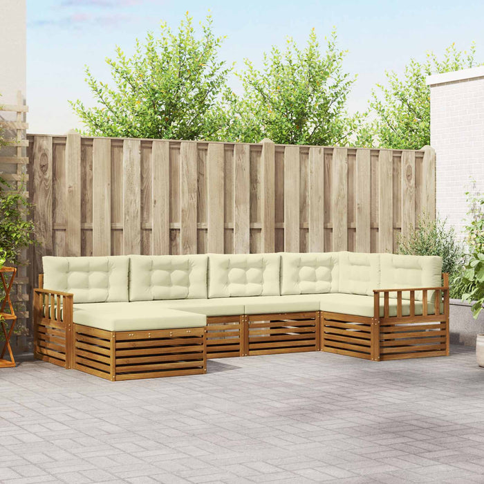 Set de canapele de exterior cu pernă 6 pcs Natural și Crem - WALTI WALTI
