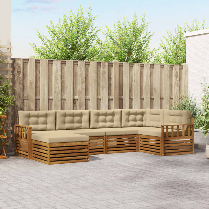 Set de canapele de exterior cu pernă 6 pcs Natural și Bej - WALTI WALTI