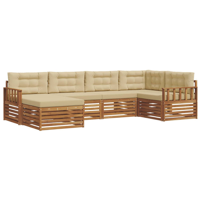 Set de canapele de exterior cu pernă 6 pcs Natural și Bej - WALTI WALTI
