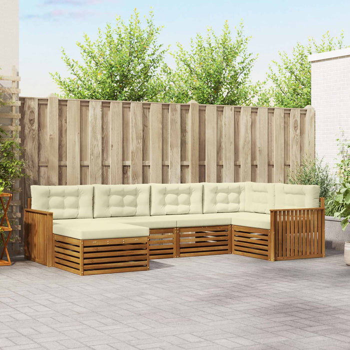 Set de canapele de exterior cu pernă 6 pcs Natural și Crem - WALTI WALTI