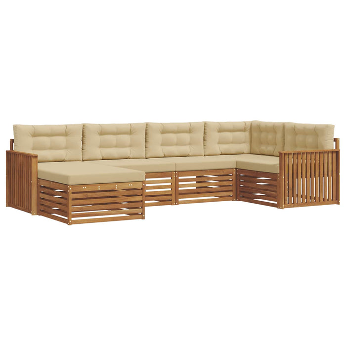 Set de canapele de exterior cu pernă 6 pcs Natural și Bej - WALTI WALTI