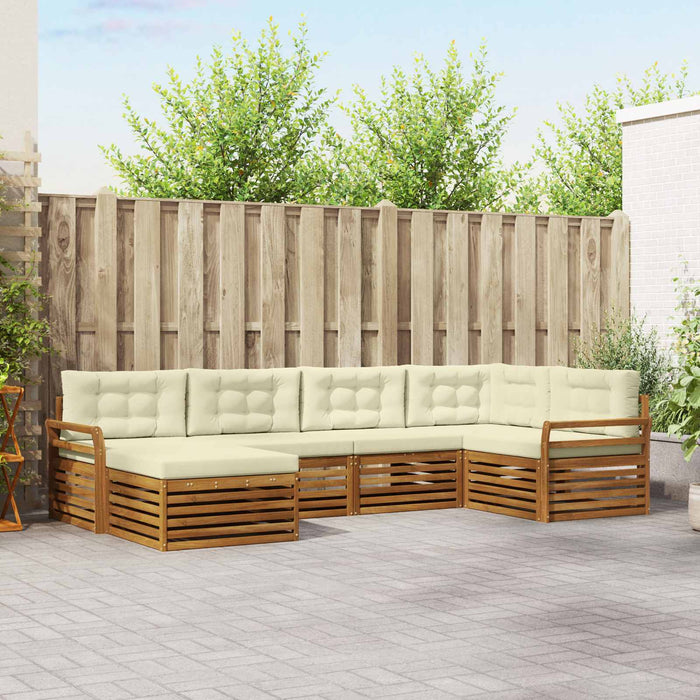Set de canapele de exterior cu pernă 6 pcs Natural și Crem - WALTI WALTI