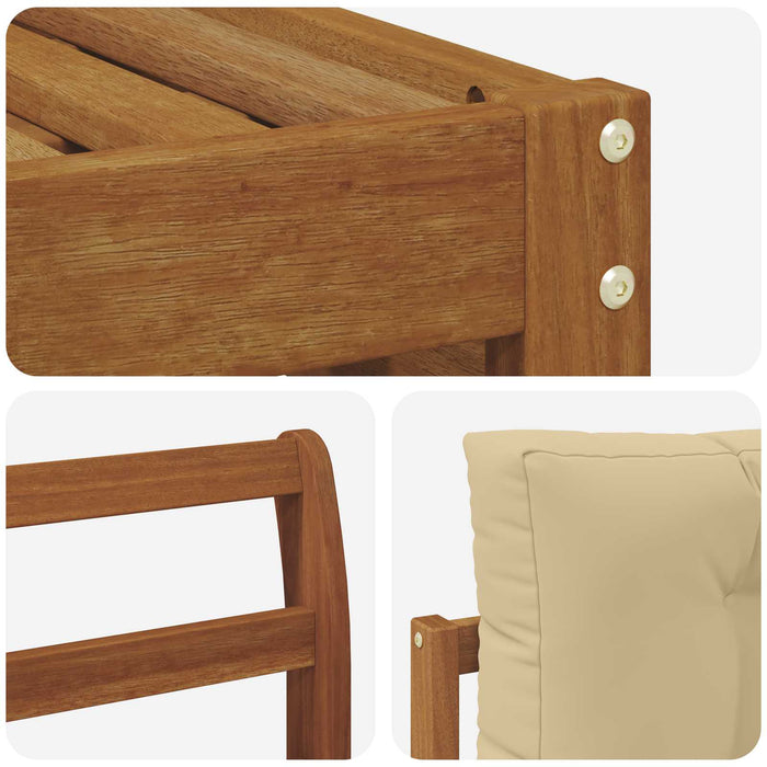 Set de canapele de exterior cu pernă 6 pcs Natural și Bej - WALTI WALTI