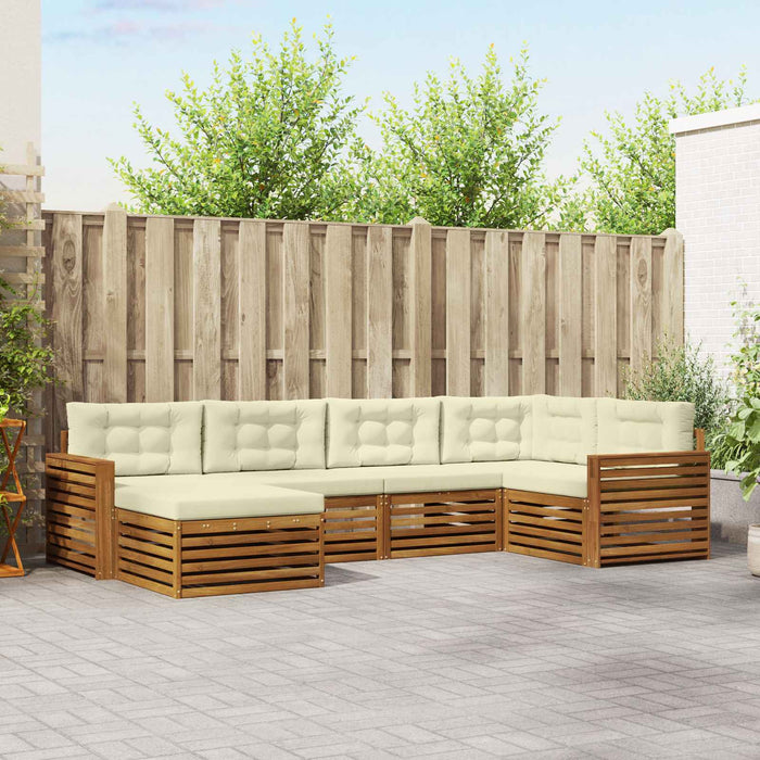 Set de canapele de exterior cu pernă 6 pcs Natural și Crem - WALTI WALTI