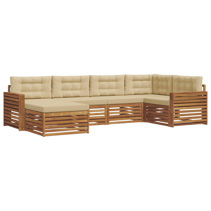 Set de canapele de exterior cu pernă 6 pcs Natural și Bej - WALTI WALTI