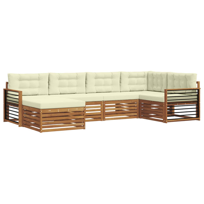 Set de canapele de exterior cu pernă 6 pcs Natural și Crem - WALTI WALTI
