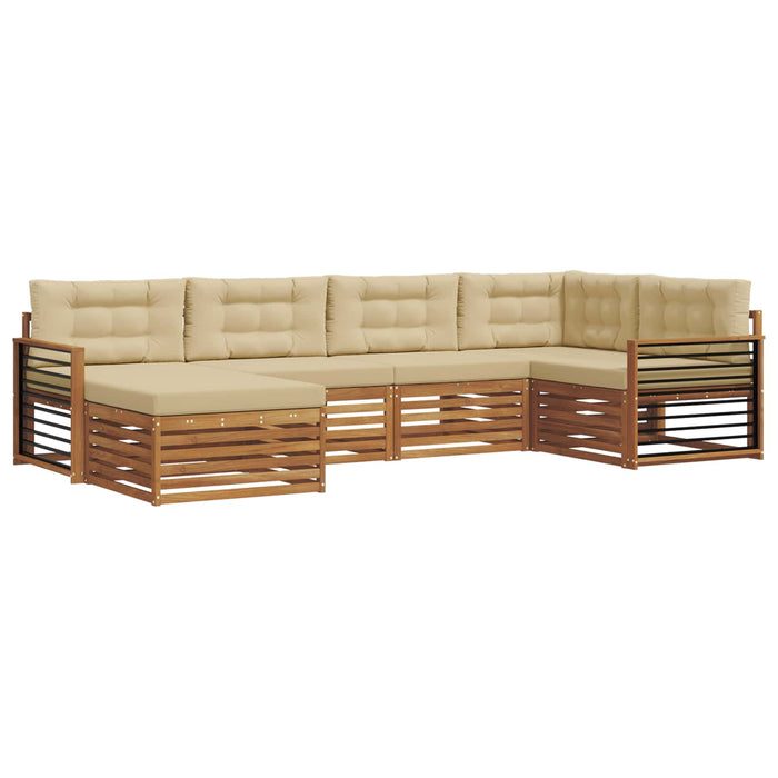 Set de canapele de exterior cu pernă 6 pcs Natural și Bej - WALTI WALTI