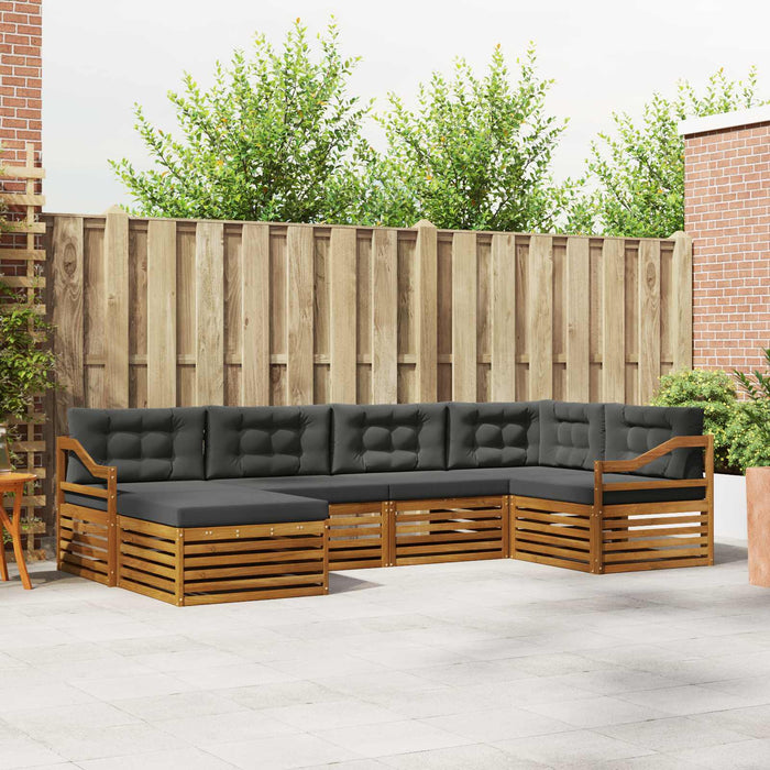 Set de canapele de exterior cu pernă 6 pcs Natural și Antracit - WALTI WALTI