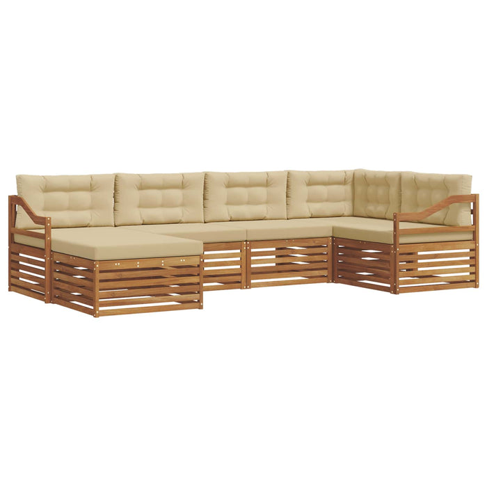 Set de canapele de exterior cu pernă 6 pcs Natural și Bej - WALTI WALTI