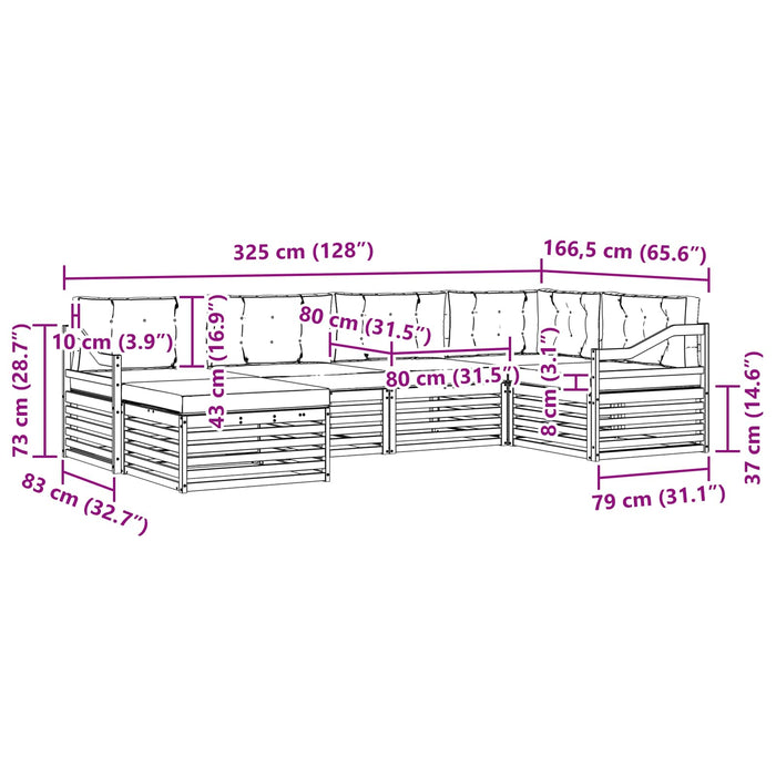 Set de canapele de exterior cu pernă 6 pcs Natural și Bej - WALTI WALTI
