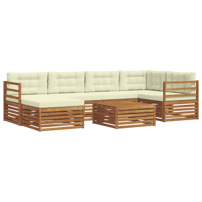 Set de canapele de exterior cu pernă 7 pcs Natural și Crem - WALTI WALTI