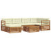 Set de canapele de exterior cu pernă 7 pcs Natural și Crem - WALTI WALTI