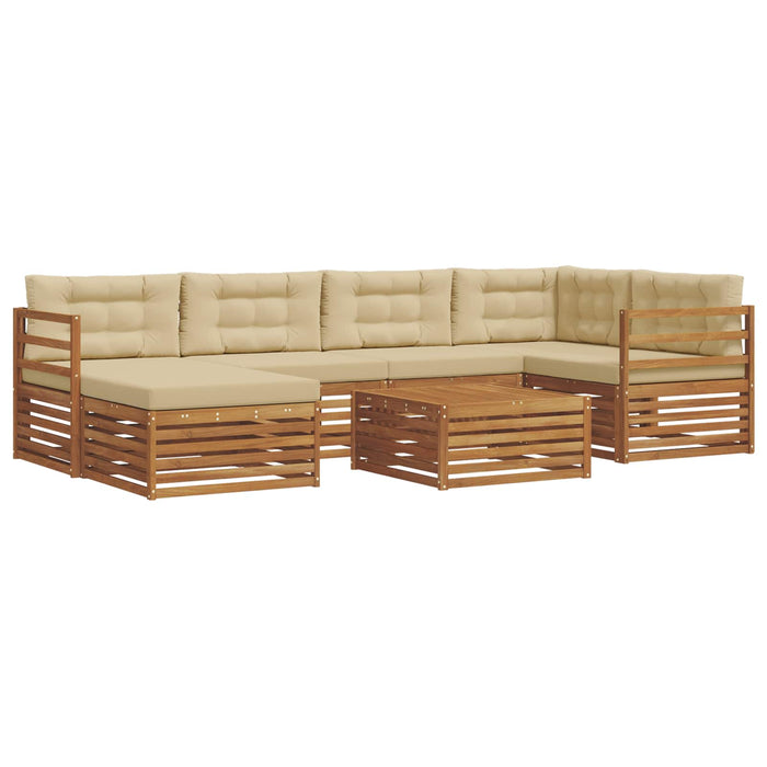 Set de canapele de exterior cu pernă 7 pcs Natural și Bej - WALTI WALTI