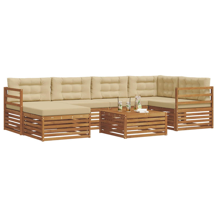 Set de canapele de exterior cu pernă 7 pcs Natural și Bej - WALTI WALTI