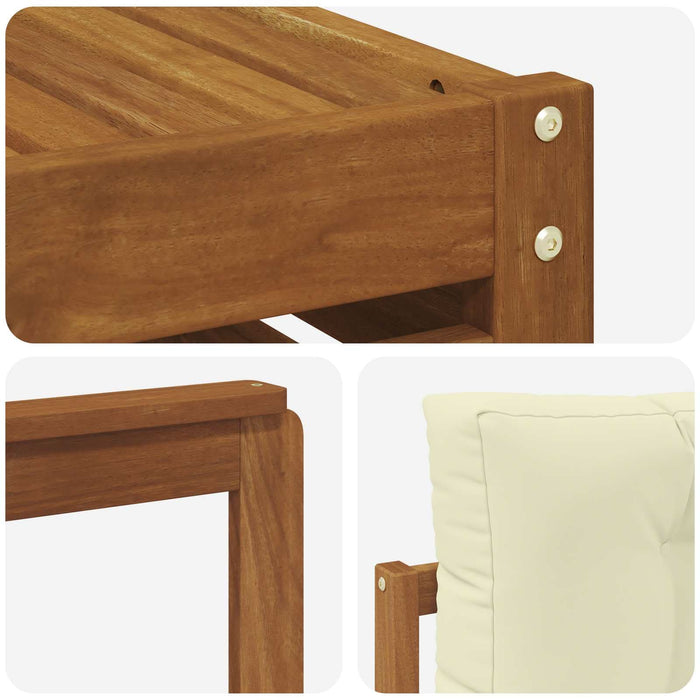 Set de canapele de exterior cu pernă 7 pcs Natural și Crem - WALTI WALTI
