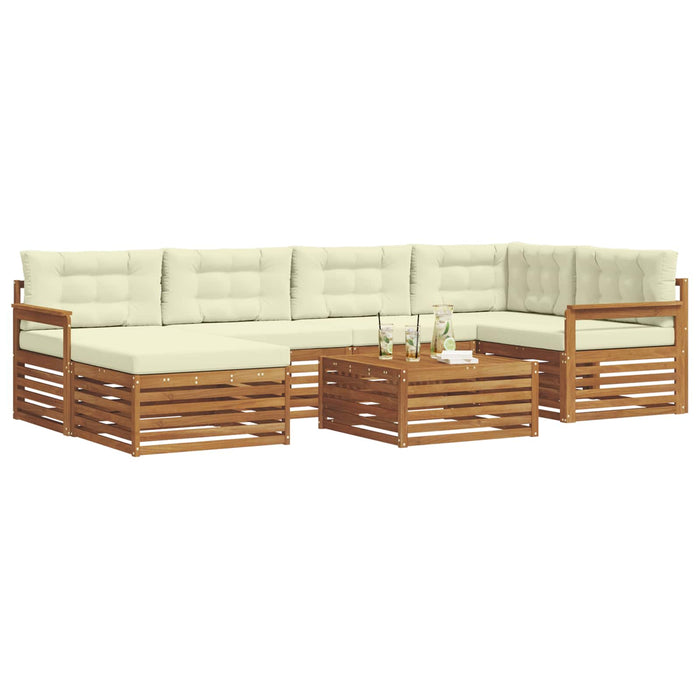 Set de canapele de exterior cu pernă 7 pcs Natural și Crem - WALTI WALTI